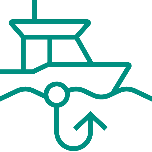 pictogramme vert représentant le secteur de la pêche
