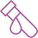 pictogramme violet représentant le dosage de la chlordécone dans le sang