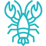 pictogramme bleu représentant une langouste - Agrandir l'image, fenêtre modale