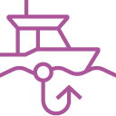 pictogramme violet représentant le secteur de la pêche professionnelle