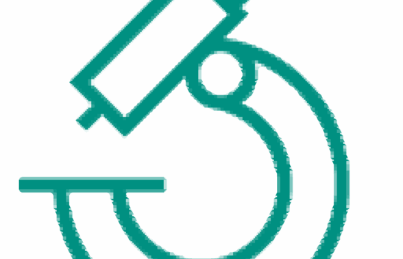 pictogramme vert représentant un microscope et la recherche