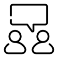 pictogramme noir représentant un dialogue - Agrandir l'image, fenêtre modale
