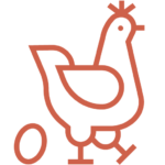 pictogramme rouge représentant une poule pondeuse - Agrandir l'image, fenêtre modale